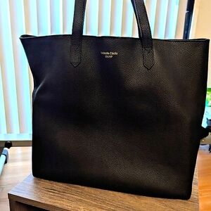 Leather Black Tote by Dress Up Your Purse, Soft Suede Organizer Included NWOT